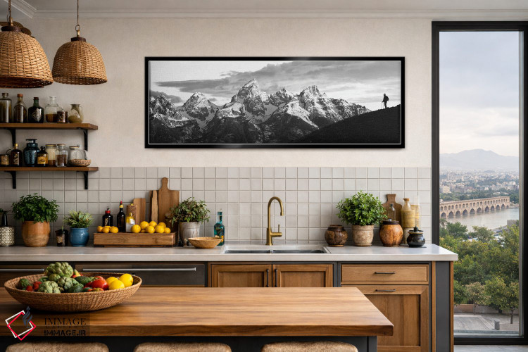 تابلو دکوراتیو Grand Teton National Park, Wyoming, USA" - "سیلوئت یک ک… اثر پانورامیک ایمجز - D4B
