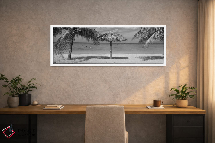 تابلو دکوراتیو La Boca, Cuba,سایه بان بر ساحل، لا بوکا، کوبا اثر پانورامیک ایمجز - D1W