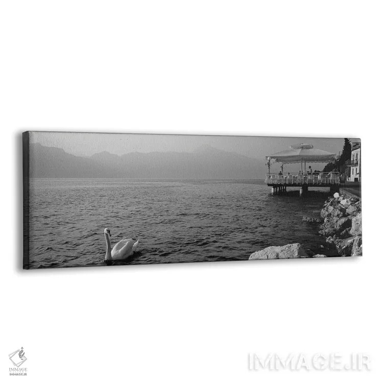 تابلو دکوراتیو گردشگر روی ایوان، دریاچه گاردای ایتالیا، تورری دل بناکو اثر پانورامیک ایمجز - نمای پرسپکتیو محصول