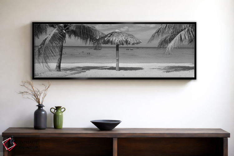 تابلو دکوراتیو La Boca, Cuba,سایه بان بر ساحل، لا بوکا، کوبا اثر پانورامیک ایمجز - D2B
