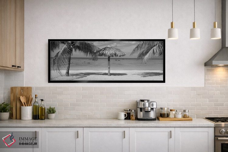 تابلو دکوراتیو La Boca, Cuba,سایه بان بر ساحل، لا بوکا، کوبا اثر پانورامیک ایمجز - D3B