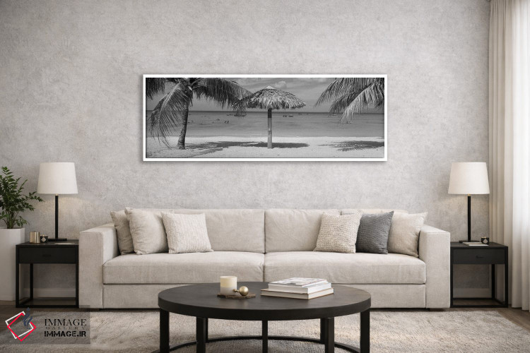 تابلو دکوراتیو La Boca, Cuba,سایه بان بر ساحل، لا بوکا، کوبا اثر پانورامیک ایمجز - D6W