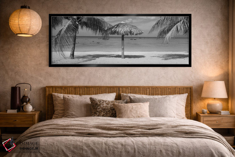 تابلو دکوراتیو La Boca, Cuba,سایه بان بر ساحل، لا بوکا، کوبا اثر پانورامیک ایمجز - D5B