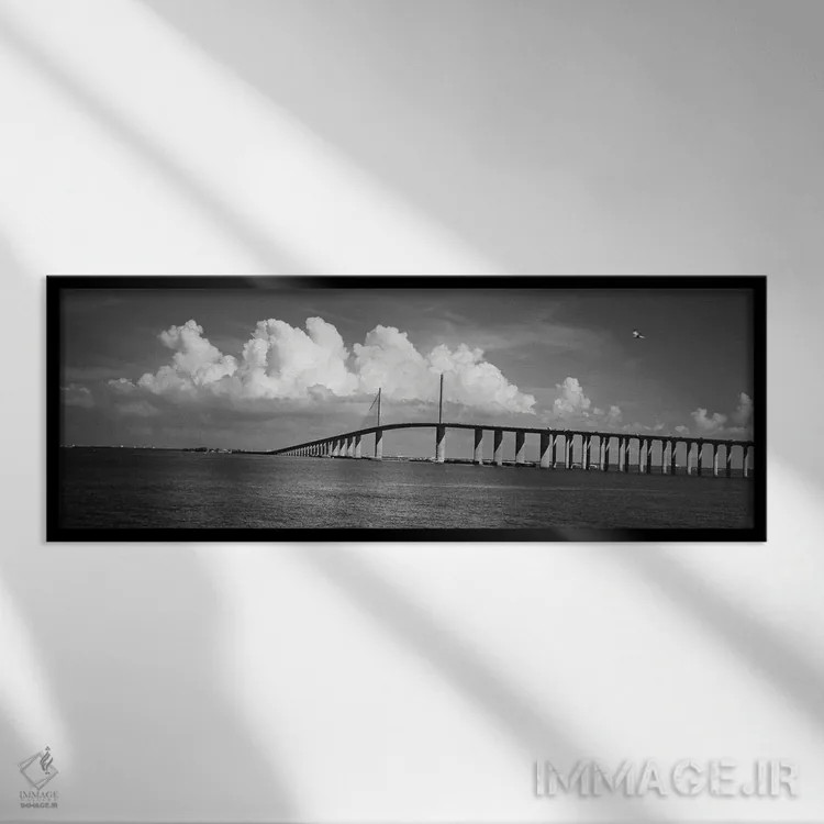 تابلو دکوراتیو Sunshine Skyway Bridge, Tampa Bay, Gulf Of Mexico, Flor… اثر پانورامیک ایمجز - نمای قابدار مشکی