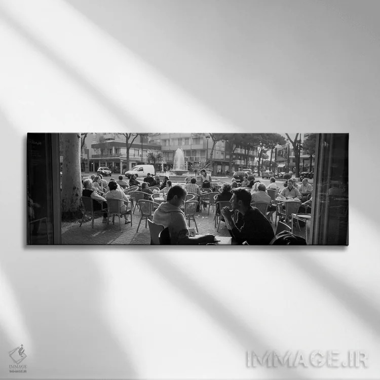 تابلو دکوراتیو گردشگران در کافی شاپ کنار پیاده رو، لیگنانو سابیادورو… اثر پانورامیک ایمجز - نمای روبهرو روی دیوار