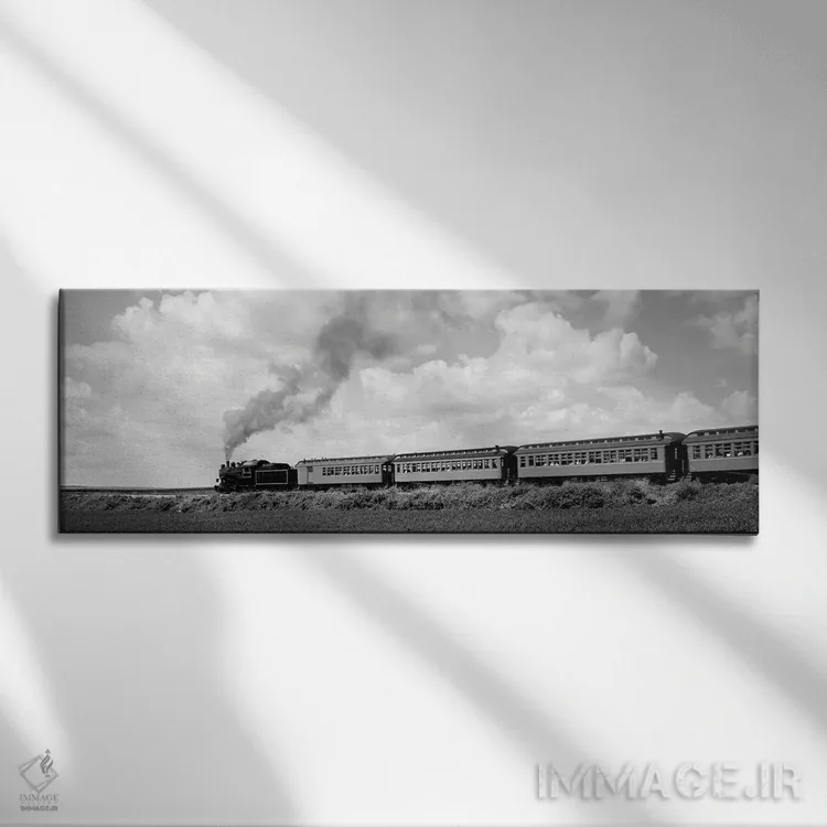 تابلو دکوراتیو قطار در حال حرکت روی ریل، استراسبورگ، لنکستر، پنسیلوانی… اثر پانورامیک ایمجز - نمای روبهرو روی دیوار