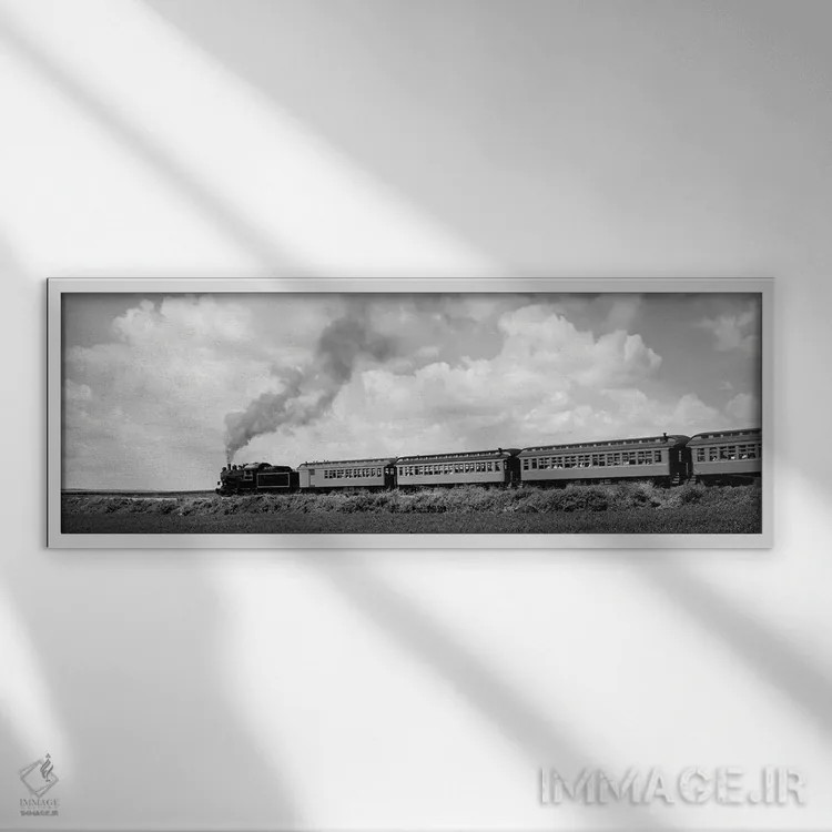 تابلو دکوراتیو قطار در حال حرکت روی ریل، استراسبورگ، لنکستر، پنسیلوانی… اثر پانورامیک ایمجز - نمای قابدار سفید