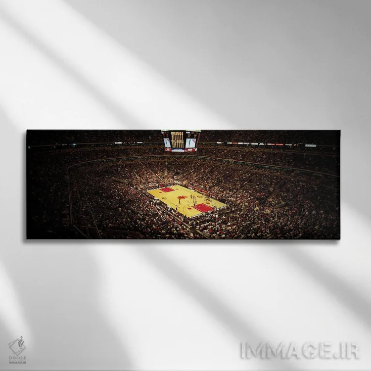 تابلو دکوراتیو شیکاگو بولز، مرکز یوناتد، شیکاگو، ایلینوی، ایالات متحده… اثر پانورامیک ایمجز - نمای روبهرو روی دیوار