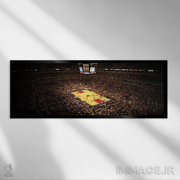 تابلو دکوراتیو شیکاگو بولز، مرکز یوناتد، شیکاگو، ایلینوی، ایالات متحده… اثر پانورامیک ایمجز - نمای قابدار مشکی