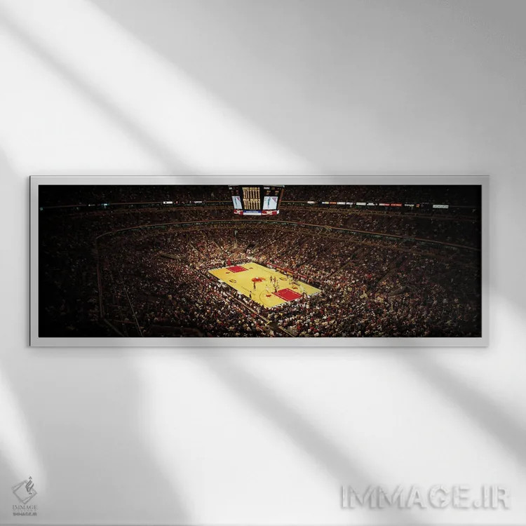 تابلو دکوراتیو شیکاگو بولز، مرکز یوناتد، شیکاگو، ایلینوی، ایالات متحده… اثر پانورامیک ایمجز - نمای قابدار سفید