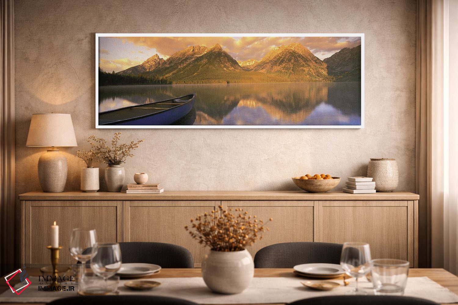 تابلو دکوراتیو کانو، دریاچه لی، پارک ملی گرند تیوتن، وایومینگ، ایالات… اثر پانورامیک ایمجز - D1W