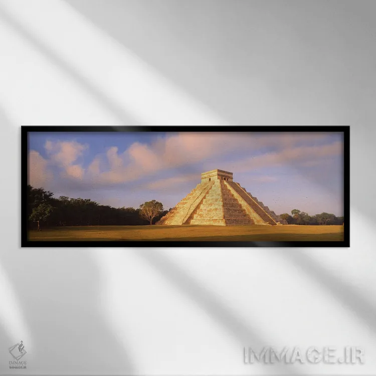 تابلو دکوراتیو القلعه، چیکن ایتزا، یوکاتان، مکزیک اثر پانورامیک ایمجز - نمای قابدار مشکی