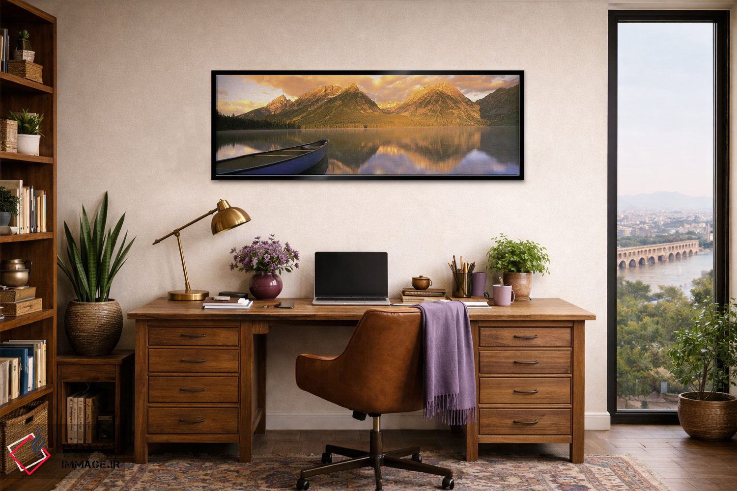 تابلو دکوراتیو کانو، دریاچه لی، پارک ملی گرند تیوتن، وایومینگ، ایالات… اثر پانورامیک ایمجز - D2B