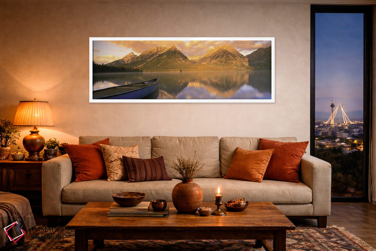 تابلو دکوراتیو کانو، دریاچه لی، پارک ملی گرند تیوتن، وایومینگ، ایالات… اثر پانورامیک ایمجز - D3W