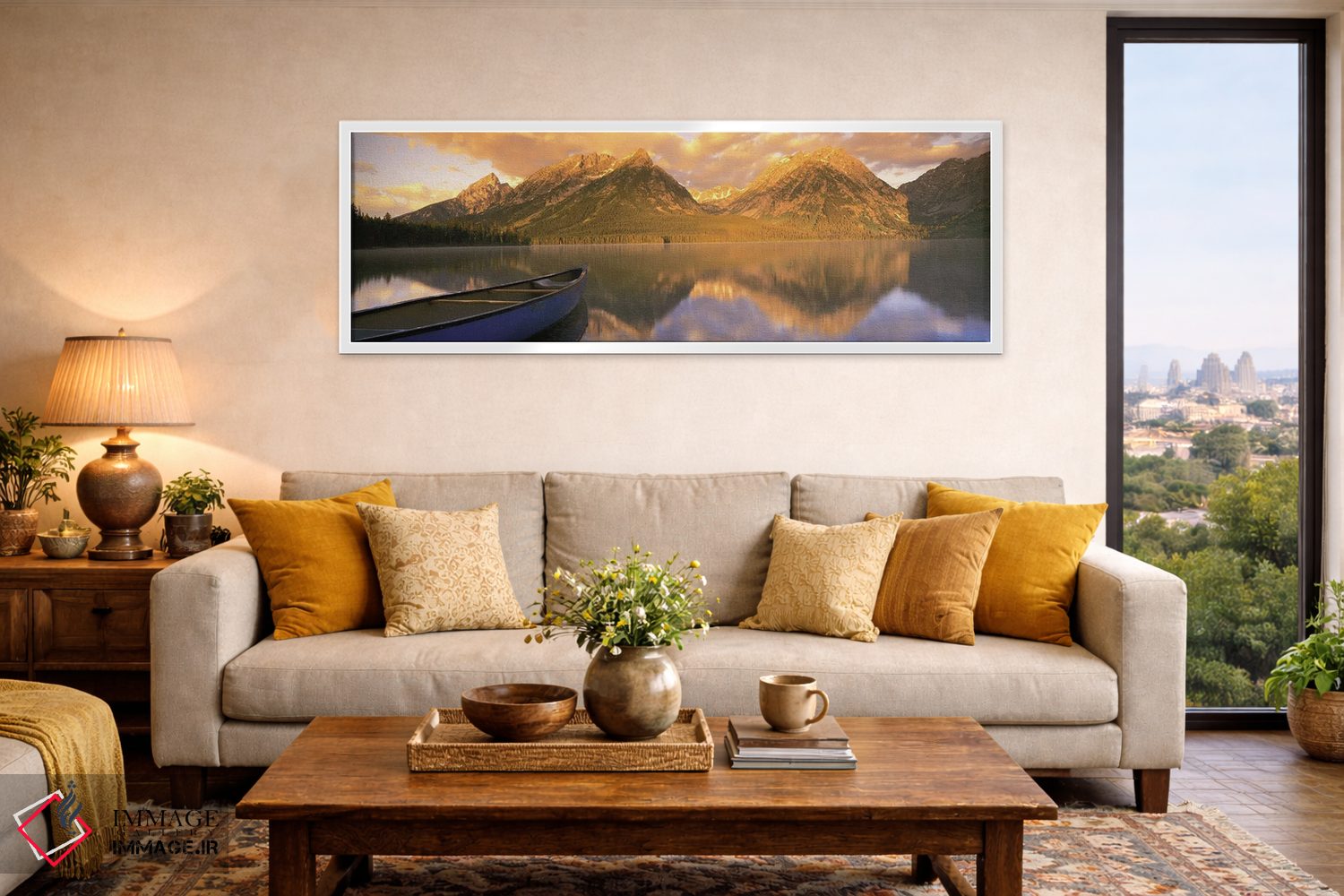 تابلو دکوراتیو کانو، دریاچه لی، پارک ملی گرند تیوتن، وایومینگ، ایالات… اثر پانورامیک ایمجز - D4W