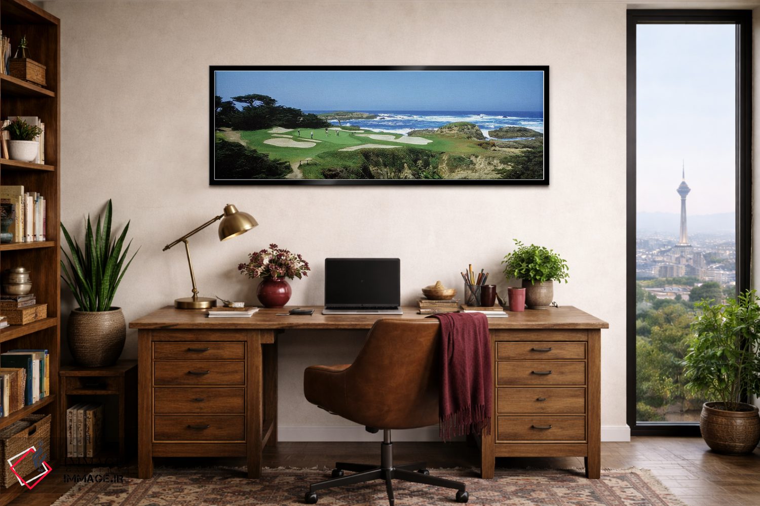 تابلو دکوراتیو زمین گلف سایپرس پوینت، پبل بیچ، کالیفرنیا، ایالات متحده… اثر پانورامیک ایمجز - D2B
