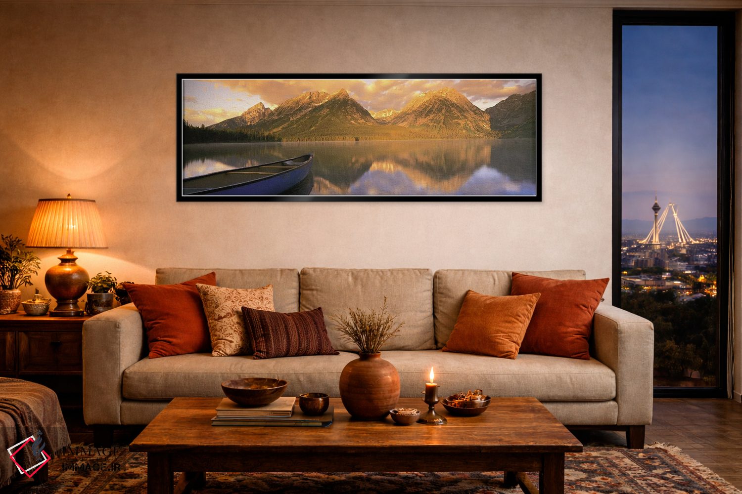 تابلو دکوراتیو کانو، دریاچه لی، پارک ملی گرند تیوتن، وایومینگ، ایالات… اثر پانورامیک ایمجز - D6B