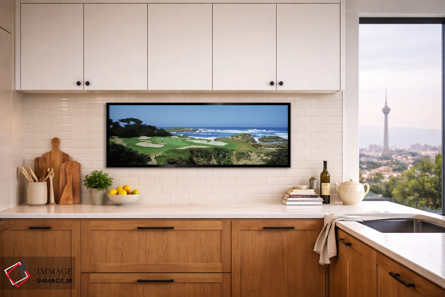 تابلو دکوراتیو زمین گلف سایپرس پوینت، پبل بیچ، کالیفرنیا، ایالات متحده… اثر پانورامیک ایمجز - D5B