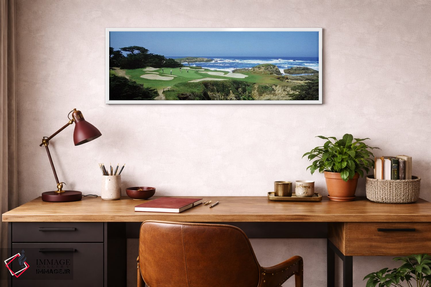 تابلو دکوراتیو زمین گلف سایپرس پوینت، پبل بیچ، کالیفرنیا، ایالات متحده… اثر پانورامیک ایمجز - D3W