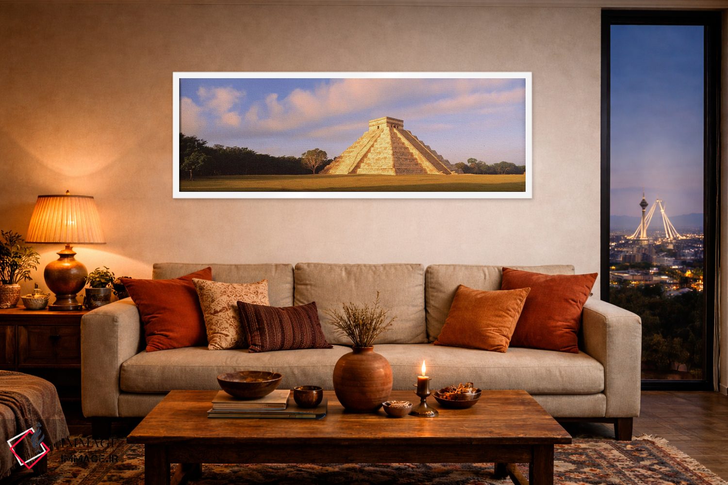 تابلو دکوراتیو القلعه، چیکن ایتزا، یوکاتان، مکزیک اثر پانورامیک ایمجز - D3W