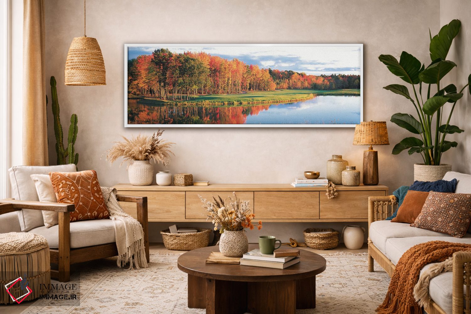 تابلو دکوراتیو زمین گلف پاییزی، نیو انگلند، ایالات متحده آمریکا اثر پانورامیک ایمجز - D2W