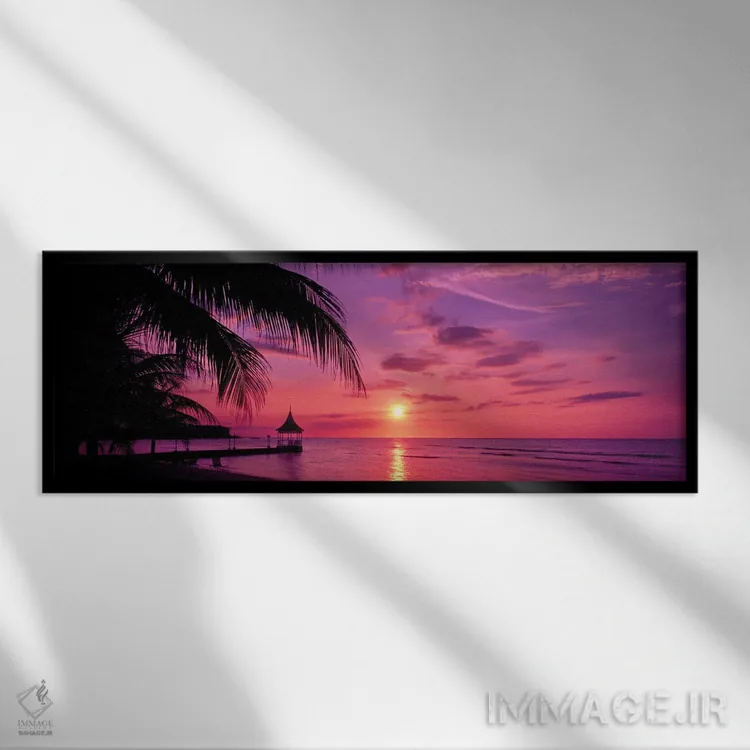 تابلو دکوراتیو غروب اقیانوس، جامائیکا اثر پانورامیک ایمجز - نمای قابدار مشکی