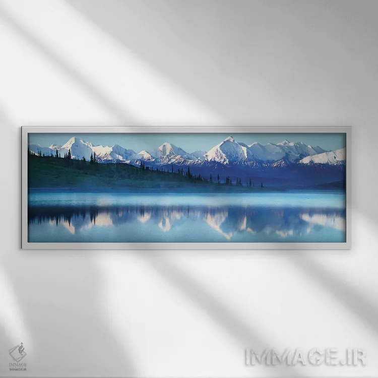 تابلو دکوراتیو Denali National Park, Alaska, USA,کوه های پوشیده از برف… اثر پانورامیک ایمجز - نمای قابدار سفید