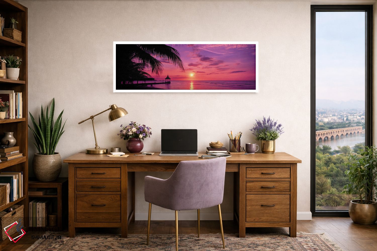 تابلو دکوراتیو غروب اقیانوس، جامائیکا اثر پانورامیک ایمجز - D1W