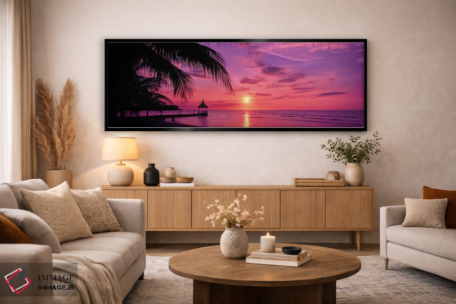تابلو دکوراتیو غروب اقیانوس، جامائیکا اثر پانورامیک ایمجز - D5B