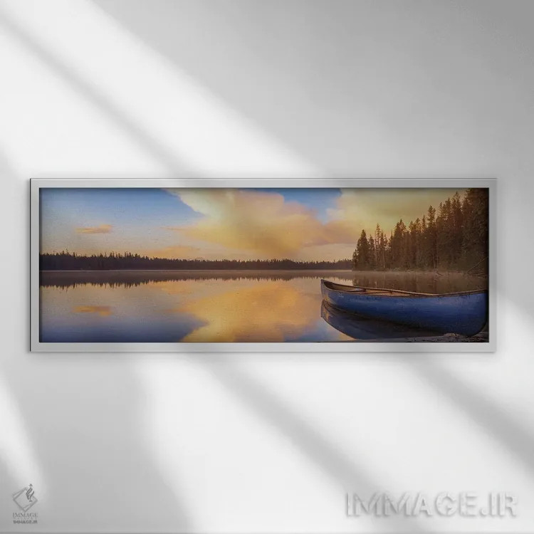 تابلو دکوراتیو Grand Teton Park, WY, USA,دریاچه لی، پارک گرند تتون، وا… اثر پانورامیک ایمجز - نمای قابدار سفید