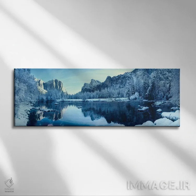 تابلو دکوراتیو دریاچه در زمستان محصور در کوه ها، پارک ملی یوسمیتی، کال… اثر پانورامیک ایمجز - نمای روبهرو روی دیوار