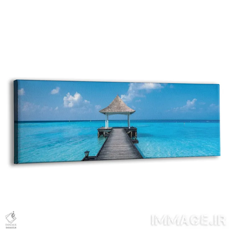 تابلو دکوراتیو ساحل و اسکله مالدیو اثر پانورامیک ایمجز - نمای پرسپکتیو محصول
