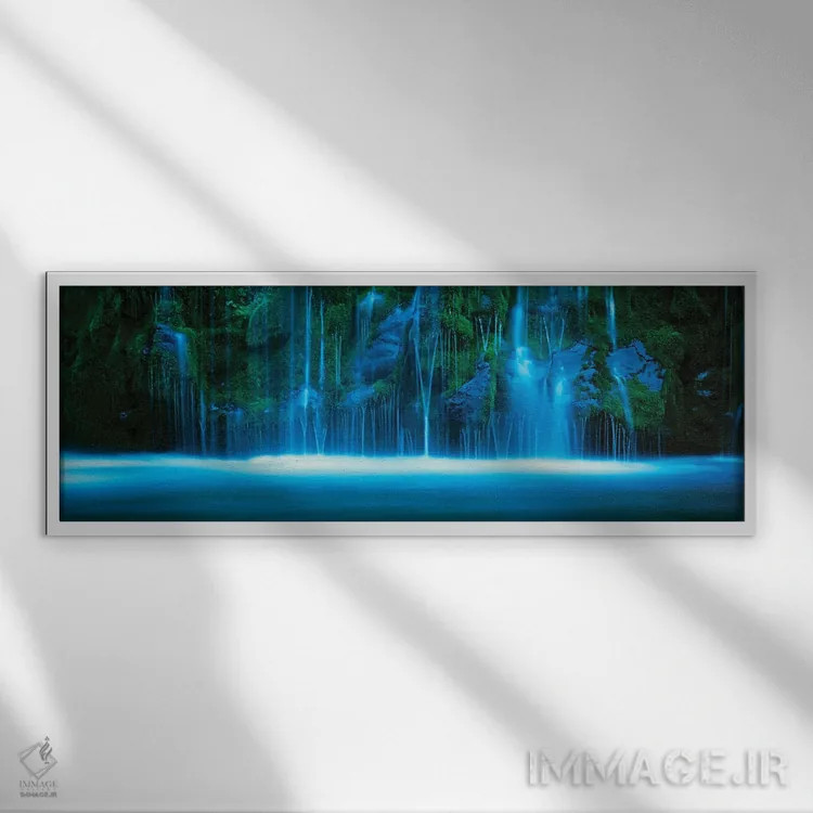 تابلو دکوراتیو آبشار روی صخره، آبشار موسبری، رودخانه ساکرامنتو، شاستا… اثر پانورامیک ایمجز - نمای قابدار سفید