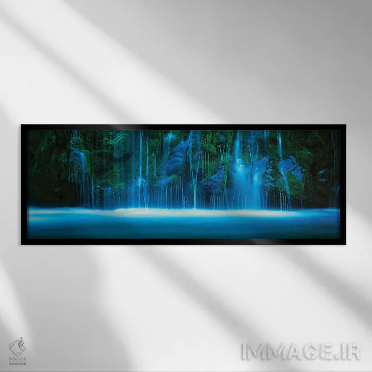 تابلو دکوراتیو آبشار روی صخره، آبشار موسبری، رودخانه ساکرامنتو، شاستا… اثر پانورامیک ایمجز - نمای قابدار مشکی