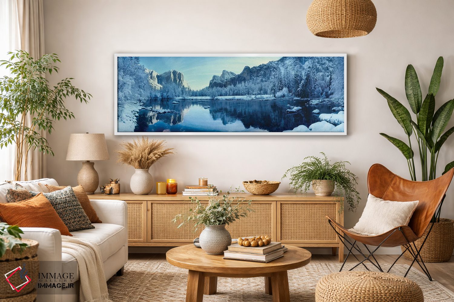 تابلو دکوراتیو دریاچه در زمستان محصور در کوه ها، پارک ملی یوسمیتی، کال… اثر پانورامیک ایمجز - D2W