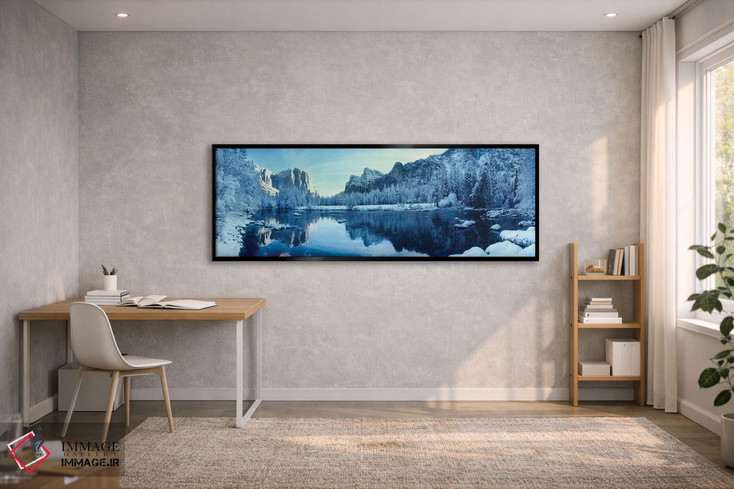 تابلو دکوراتیو دریاچه در زمستان محصور در کوه ها، پارک ملی یوسمیتی، کال… اثر پانورامیک ایمجز - D1B