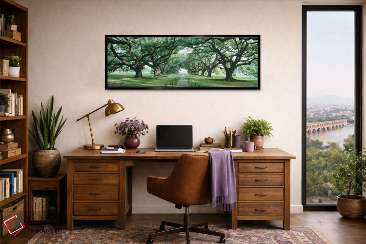 تابلو دکوراتیو New Orleans, Louisiana, USA,مسیر آجری میان گذرگاه درختا… اثر پانورامیک ایمجز - D4B