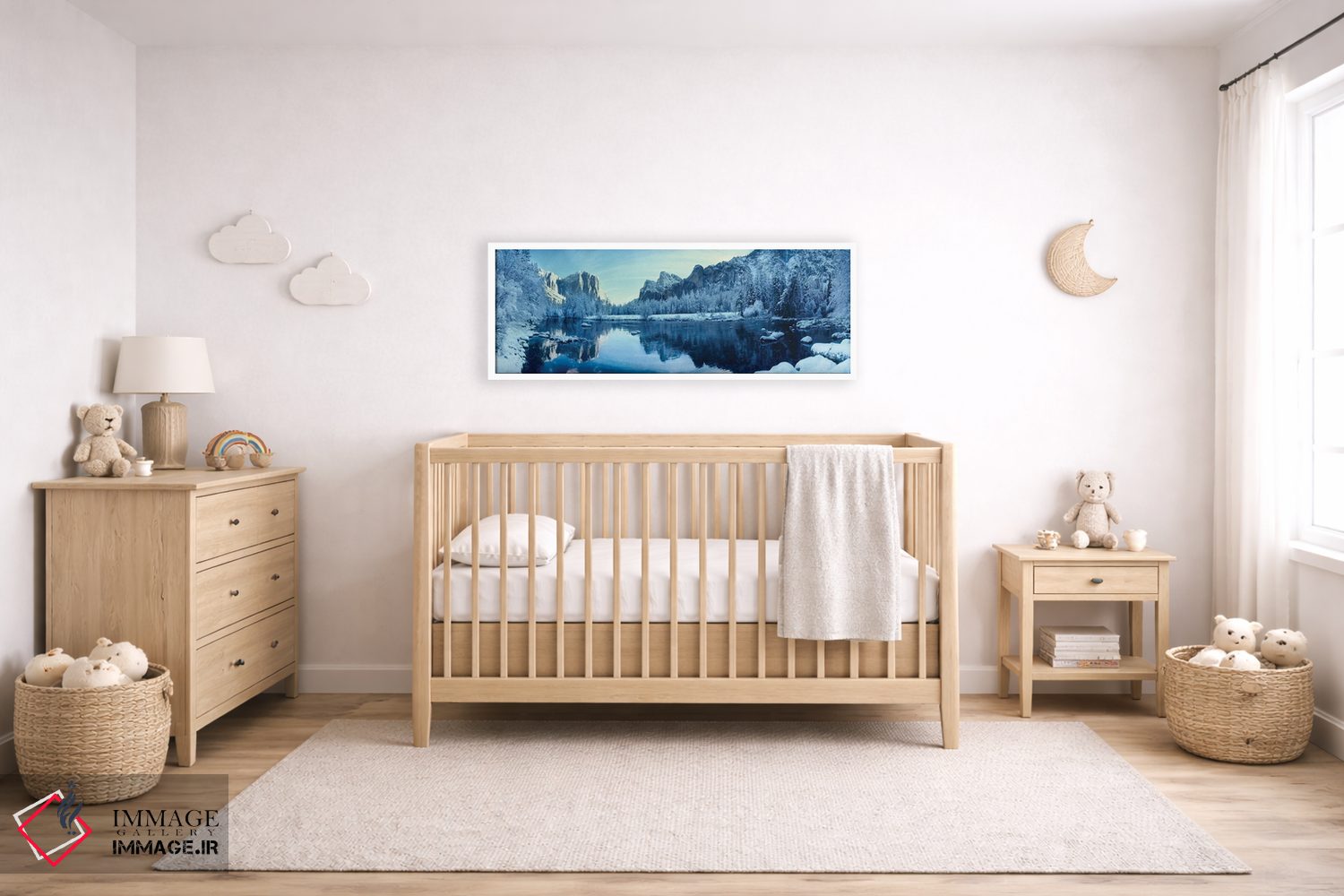 تابلو دکوراتیو دریاچه در زمستان محصور در کوه ها، پارک ملی یوسمیتی، کال… اثر پانورامیک ایمجز - D5W