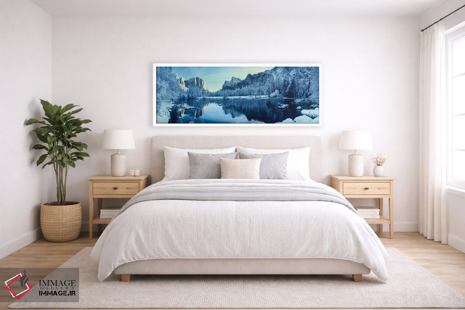 تابلو دکوراتیو دریاچه در زمستان محصور در کوه ها، پارک ملی یوسمیتی، کال… اثر پانورامیک ایمجز - D6W