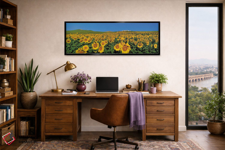 تابلو دکوراتیو مزرعه آفتابگردان، آندلس، اسپانیا اثر پانورامیک ایمجز - D2B