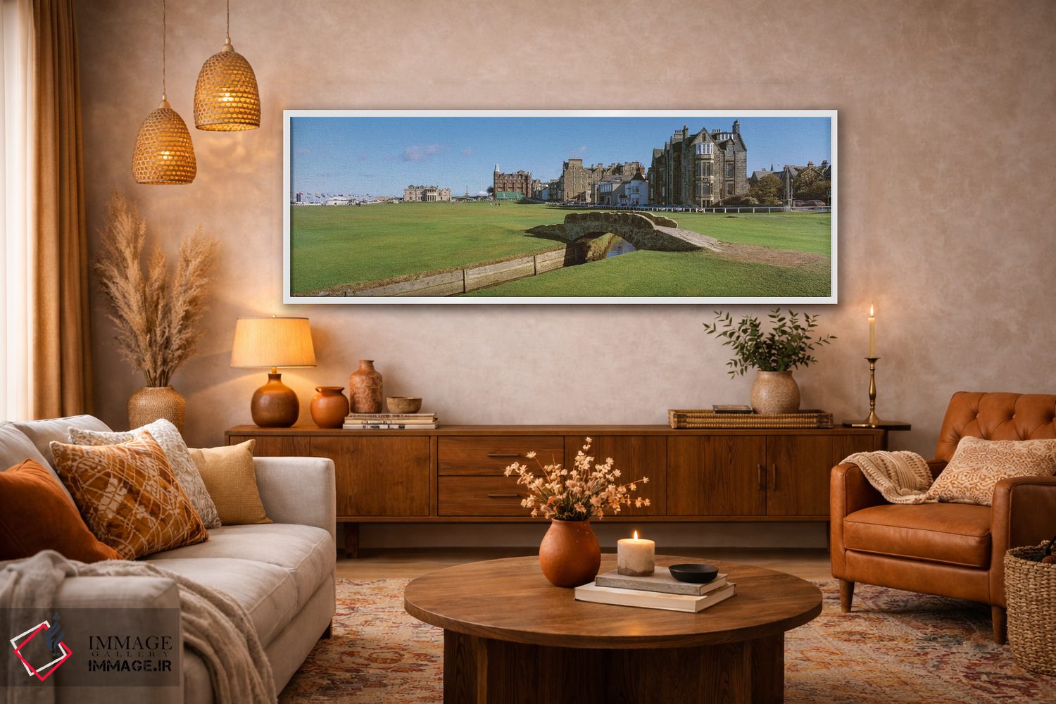 تابلو دکوراتیو پل پیاده رو در زمین گلف، باشگاه گلف سلطنتی و قدیمی سنت… اثر پانورامیک ایمجز - D4W
