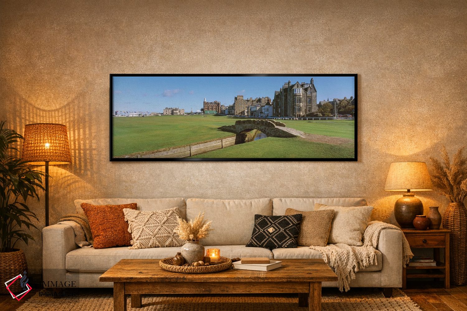 تابلو دکوراتیو پل پیاده رو در زمین گلف، باشگاه گلف سلطنتی و قدیمی سنت… اثر پانورامیک ایمجز - D6B