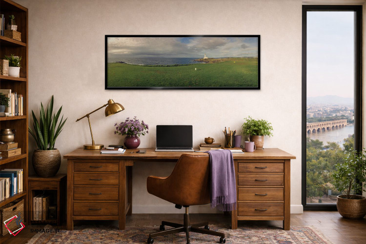 تابلو دکوراتیو زمین گلف با فانوس دریایی در پس زمینه، ترن بری، آیرشر جن… اثر پانورامیک ایمجز - D3B