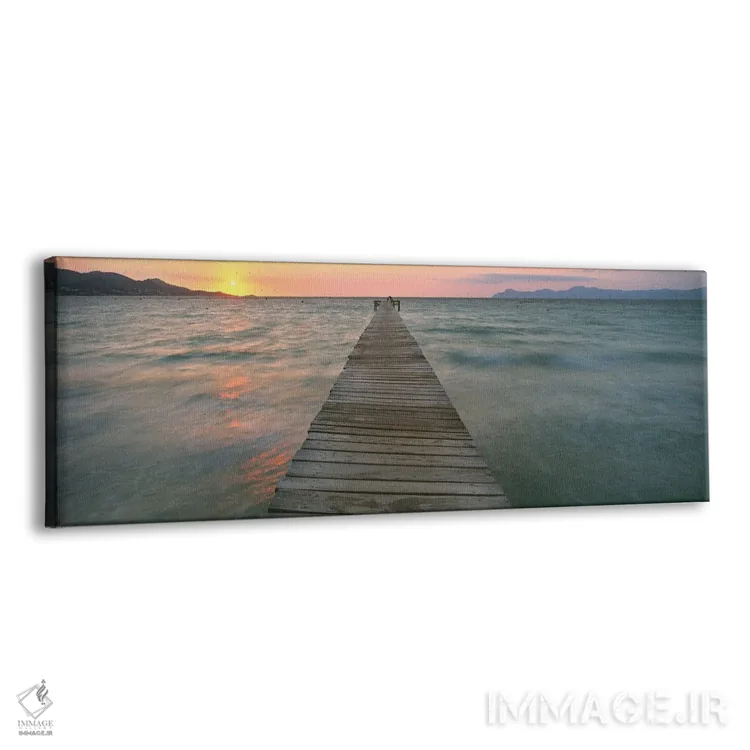 تابلو دکوراتیو اسکله در غروب در دریا، آلکودیا، مایورکا، اسپانیا اثر پانورامیک ایمجز - نمای پرسپکتیو محصول