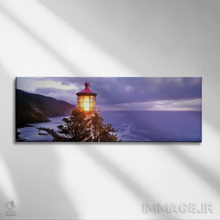 تابلو دکوراتیو فانوس دریایی در یک ساحل، فانوس دریایی هستا هد، هستا هد… اثر پانورامیک ایمجز - نمای روبهرو روی دیوار