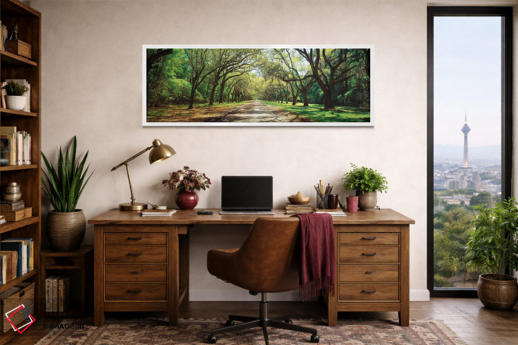 تابلو دکوراتیو بلوط های زنده و خزه اسپانیایی، سایت تاریخی ایالتی ورمسل… اثر پانورامیک ایمجز - D1W