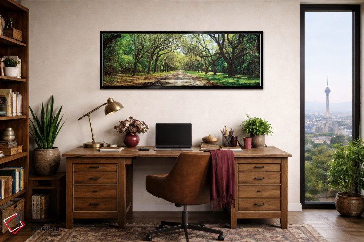 تابلو دکوراتیو بلوط های زنده و خزه اسپانیایی، سایت تاریخی ایالتی ورمسل… اثر پانورامیک ایمجز - D2B