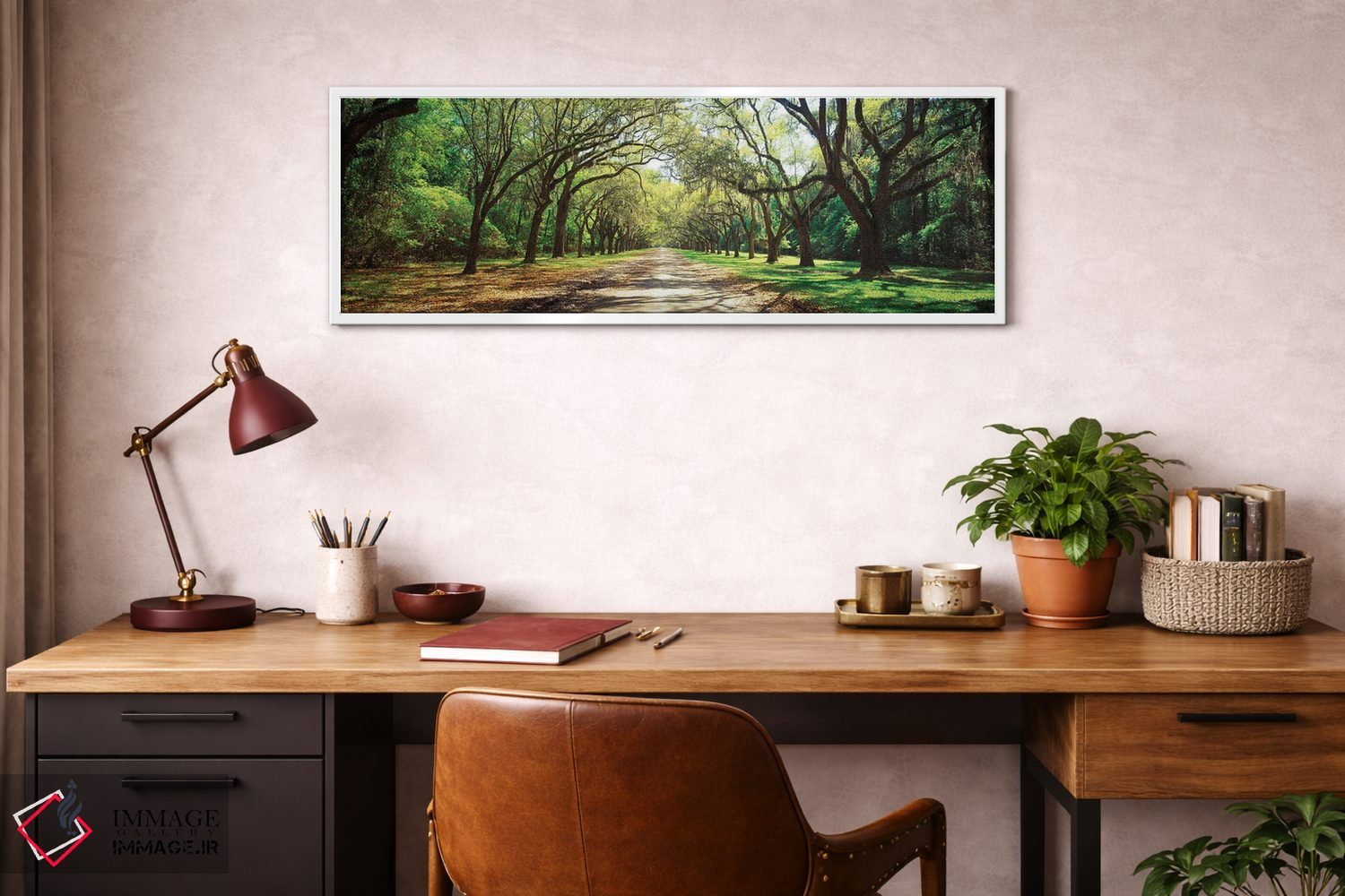 تابلو دکوراتیو بلوط های زنده و خزه اسپانیایی، سایت تاریخی ایالتی ورمسل… اثر پانورامیک ایمجز - D4W