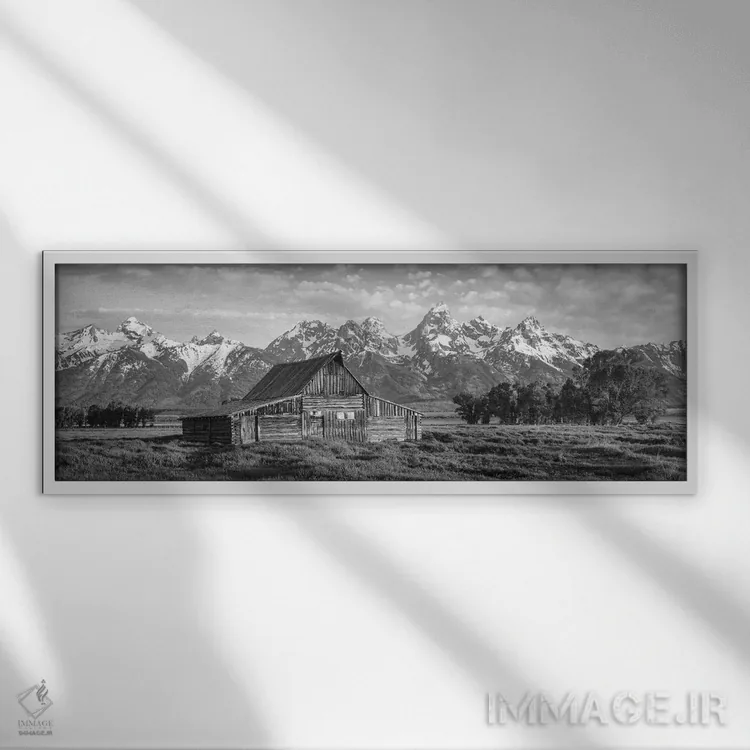 تابلو دکوراتیو انبار مولتون، پارک ملی گرند تیوتن، وایومینگ، ایالات متح… اثر پانورامیک ایمجز - نمای قابدار سفید