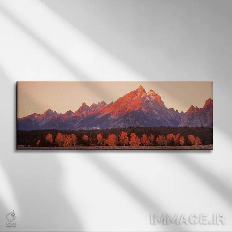 تابلو دکوراتیو درختان اسپن، رشته کوه تیوتن، پارک ملی گرند تیوتن، وایوم… اثر پانورامیک ایمجز - نمای روبهرو روی دیوار